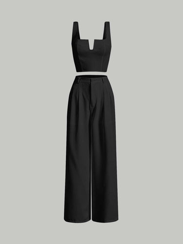 Parien Single Button Wide Leg Pant