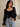 Black Chiffon Long Sleeve Top