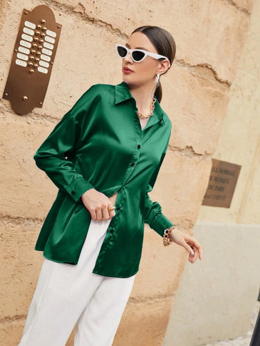 Button Front Drop Shoulder Shirt(CLEARANCE SALE)
