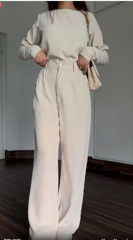 Iman Round Neck top and Wide Leg Pants Two Piece( CLEARANCE SALE)