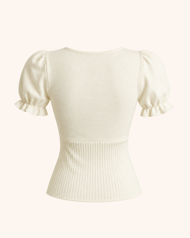 Contrast Lace Bow Decor Short Sleeve T-Shirt