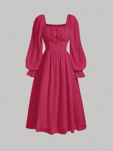 MOD Square Neck Ruched Bust Dress( CLEARANCE SALE)