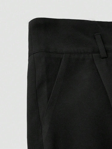 Parien Black High Waisted without Belt Dress Pant