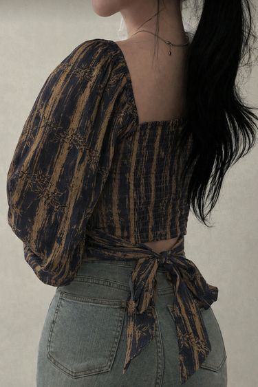 Parien Chiffon Floral Long Sleeve Top(CLEARANCE SALE)