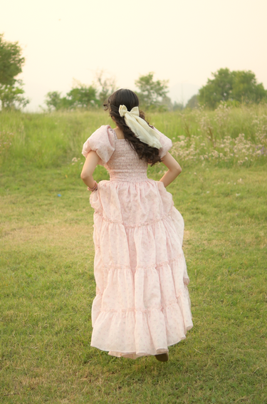 Parien Floral Blush ChikanKari Dress