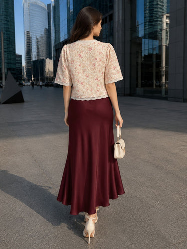 Parien Floral Embroidery Front Tie Top