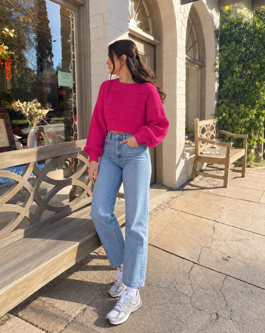 Parien Fuchsia Breeze Cropped Sweater