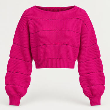 Parien Fuchsia Breeze Cropped Sweater