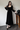Parien Velvet Black Long Puff Sleeve Dress