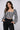 Parien Vertical Striped Square Neck Ruffle Trim Top