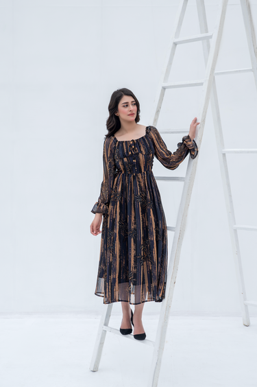 Parien Rustic Charm Chiffon Dress (Clearance Sale)