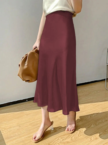Parien Mauve Plum High Waist A-line Skirt