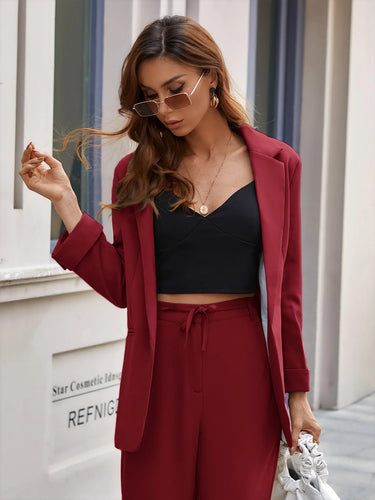 Lapel Neck Open Front Blazer(Clearance Sale)