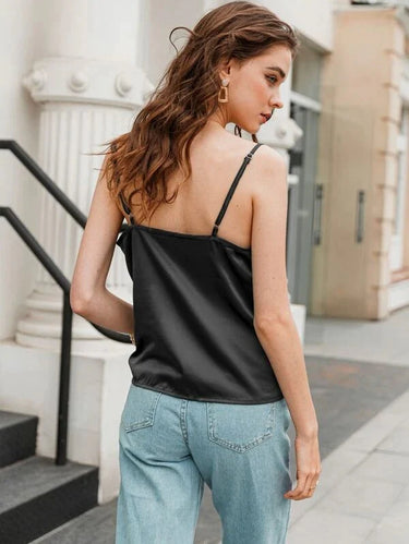 Cowl Neck Silk Cami Crop Top( Clearance sale)