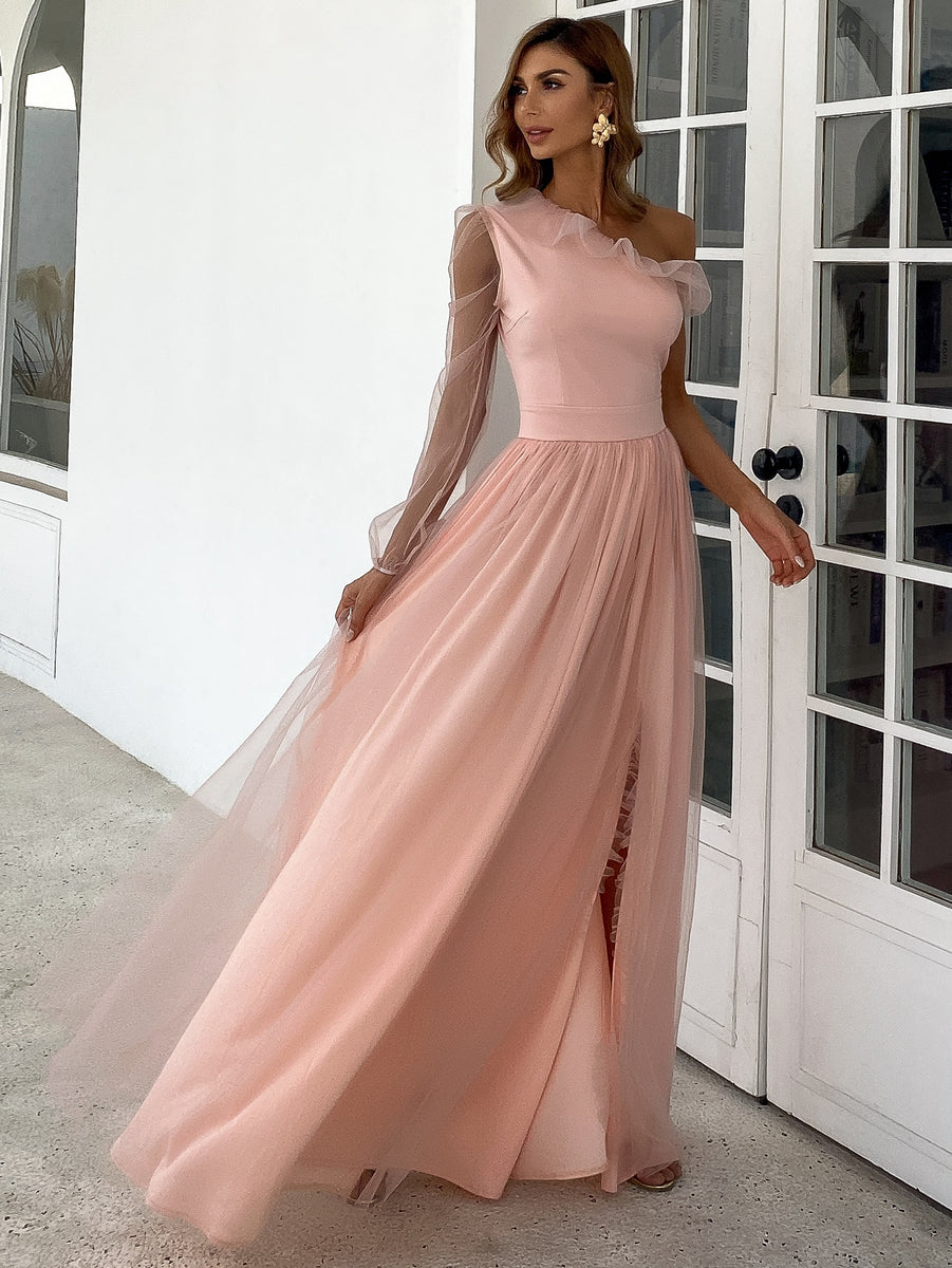 Missord One Shoulder Mesh Prom Dress Clearence Sale Parien House