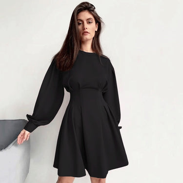 Parien Long Sleeve High Waist A-Line Dress(Clearance sale)