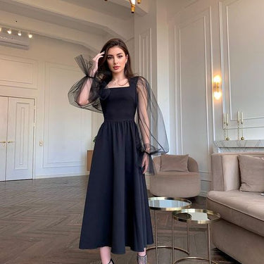 Mesh Flounce Sleeve A-line Premium Dress(CLEARANCE SALE)