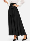 Knot Front Zip Back Flare Skirt