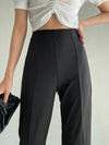 Slit Hem High Waist Pants