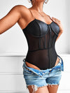 Parien Bustier Contrast Mesh Cami Bodysuit