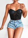 Parien Bustier Contrast Mesh Cami Bodysuit