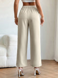 Parien Swiss Dot Wrap Blouse and Straight Leg Pants( Set)
