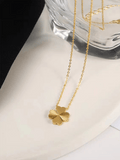 Stainless Four-leaf Clover Shape Pendant Necklace