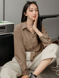 Solid Button Front Drop Shoulder Shirt