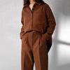 Parien Minimalist Wool Oversized Brown Co-ord Set