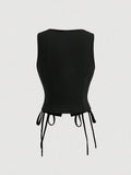 Side Strap Crop Tank Top