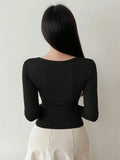 Crossed Strap Long Sleeve T-Shirt
