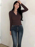 Tight-Fitting Polo Neck T-Shirt