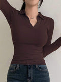 Tight-Fitting Polo Neck T-Shirt