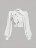 Cute Tweed Ladies Blouse