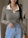 Striped Long Sleeve Blouse
