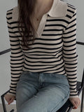 Striped Long Sleeve Blouse