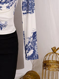 Square Neck Ruched Long Sleeve Slim Fit T-Shirt