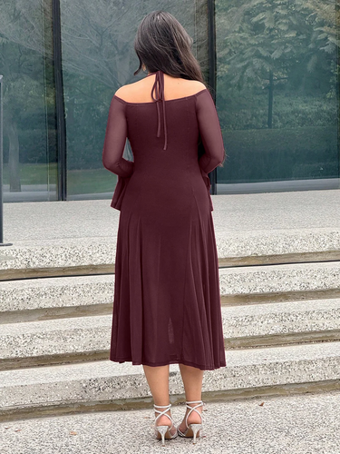 Halter Tie Waist Elegant Slim Fit Dress