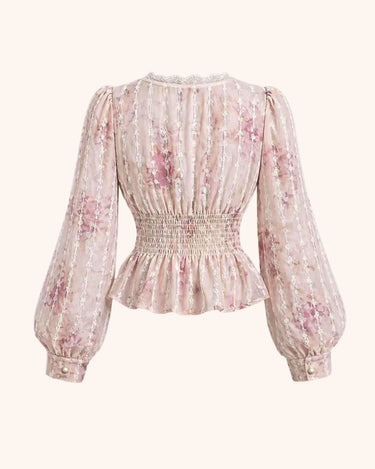 Parien Embroidered Chiffon Lace Blouse
