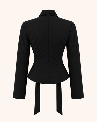 Parien Black Tailored Scarf Top
