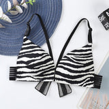 Zebra Print Bow Back Bra