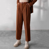 2pcs Parien Minimalist Wool Oversized Brown Co-ord Set