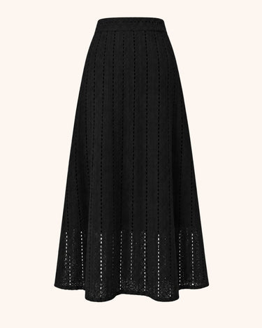 Parien High Waist Pointelle Knit Maxi Skirt