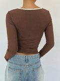 Cocoa Charm Tie-Front Top