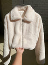 Beige Faux Fur Lapel ShortCoat