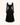 Black Luxury Contrast Lace Square Neck Flared Dress
