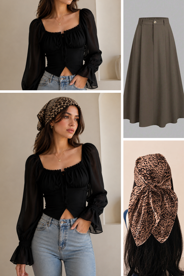 Leopard Minimalist Bandana scarf