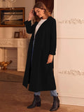 Black Double Breasted Belted Trench Coat