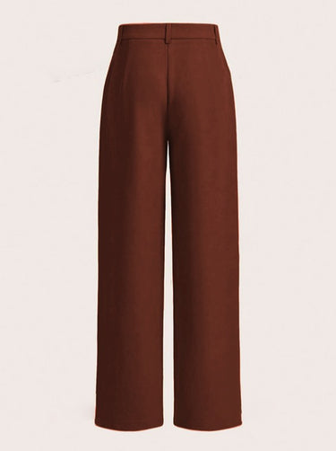Brown High Waist Straight Leg Pants(CLEARANCE SALE)