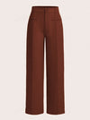 Brown High Waist Straight Leg Pants